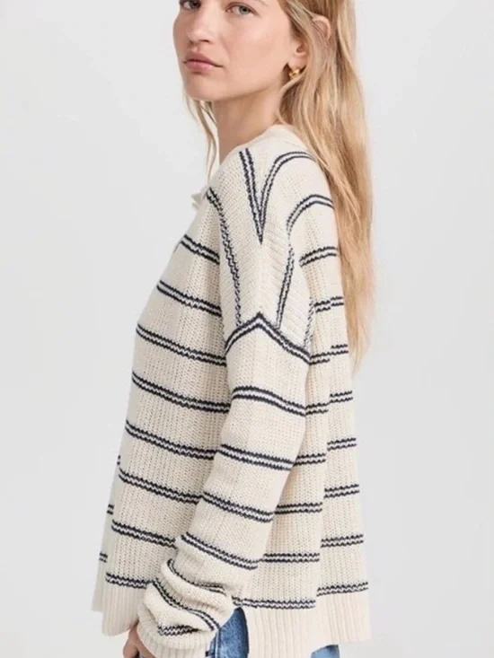 FAHERTY Miramar Linen Cotton Polo Sweater M - Picture 3 of 10